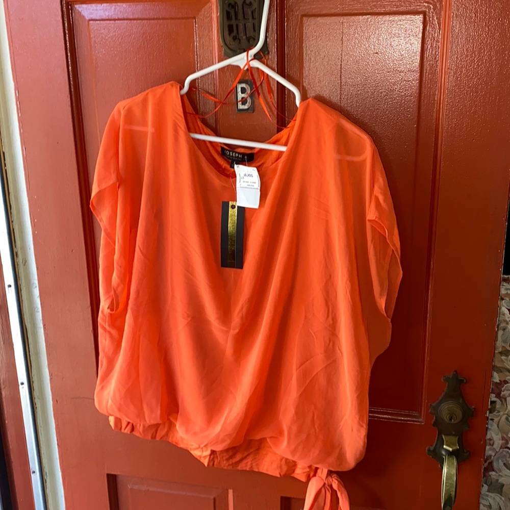 Orange Women sheer blouse